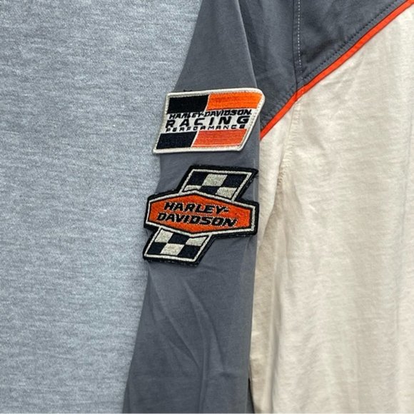 Harley Davidson Womens Cream Gray Long Sleeve T-Shirt Size M - Picture 3 of 12